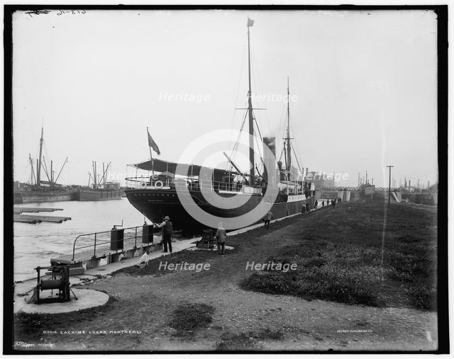 Lachine locks, Montreal, between 1890 and 1901. Creator: William H. Jackson.