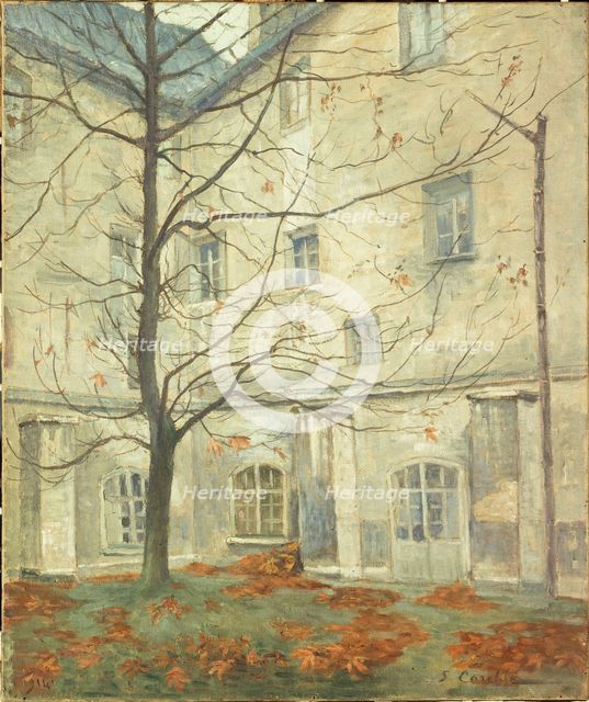 Lacordaire courtyard, at the Carmelite convent, rue de Vaugirard, 1911. Creator: Georges-Emile Carette.