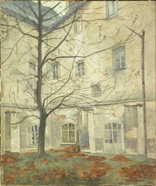 Lacordaire courtyard, at the Carmelite convent, rue de Vaugirard, 1911. Creator: Georges-Emile Carette