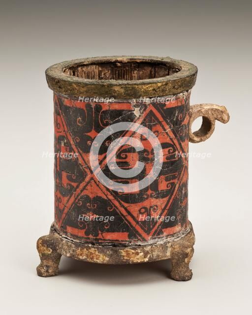 Lacquer cup with handle, 300-200 B.C.E.. Creator: Unknown.