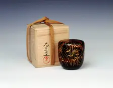 Lacquer natsume with original box signed Ujo Gota 1970-1979. Creator: Unknown