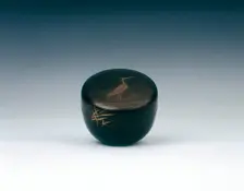 Lacquer natsume with stork, Middle Edo period, Japan, 18th century. Creator: Unknown