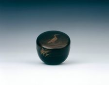Lacquer natsume with stork, Middle Edo period, Japan, 18th century. Creator: Unknown
