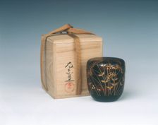 Lacquer natsume with stork, Middle Edo period, Japan, 18th century. Creator: Unknown