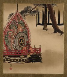 Lacquer Paintings of Various Subjects: Drum for Gagaku Dance, 1882. Creator: Shibata Zeshin