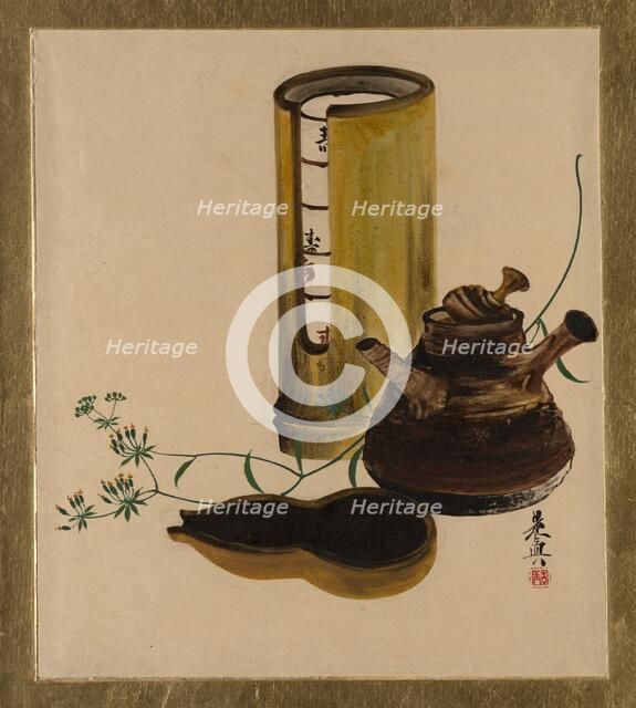 Lacquer Paintings of Various Subjects: Sencha Tea Set, 1882. Creator: Shibata Zeshin.