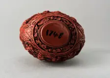 Lacquer snuff bottle, China, Qing dynasty, 1644-1911. Creator: Unknown