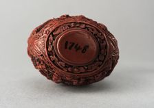 Lacquer snuff bottle, China, Qing dynasty, 1644-1911. Creator: Unknown