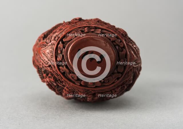 Lacquer snuff bottle, China, Qing dynasty, 1644-1911. Creator: Unknown.