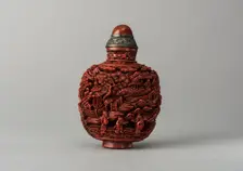 Lacquer snuff bottle, China, Qing dynasty, 1644-1911. Creator: Unknown