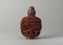 Lacquer snuff bottle, China, Qing dynasty, 1644-1911. Creator: Unknown