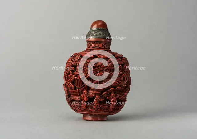 Lacquer snuff bottle, China, Qing dynasty, 1644-1911. Creator: Unknown.