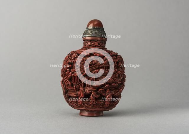 Lacquer snuff bottle, China, Qing dynasty, 1644-1911. Creator: Unknown.