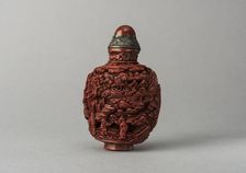 Lacquer snuff bottle, China, Qing dynasty, 1644-1911. Creator: Unknown
