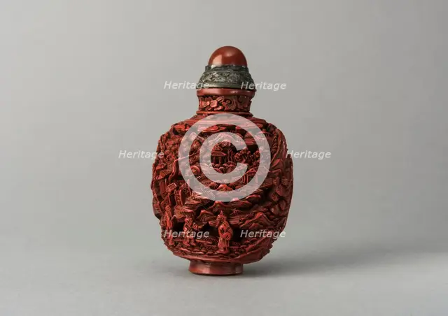 Lacquer snuff bottle, China, Qing dynasty, 1644-1911. Creator: Unknown.
