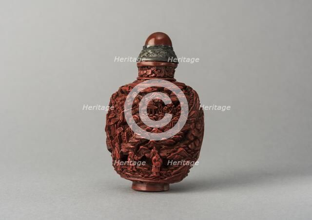 Lacquer snuff bottle, China, Qing dynasty, 1644-1911. Creator: Unknown.
