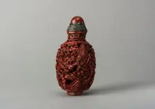 Lacquer snuff bottle, China, Qing dynasty, 1644-1911. Creator: Unknown