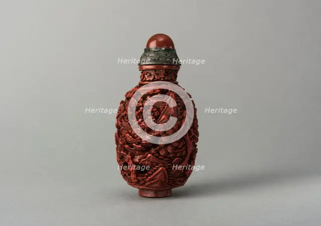 Lacquer snuff bottle, China, Qing dynasty, 1644-1911. Creator: Unknown.