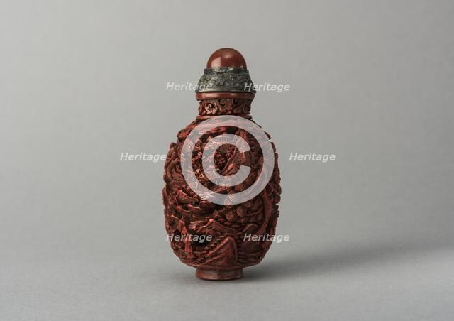 Lacquer snuff bottle, China, Qing dynasty, 1644-1911. Creator: Unknown.