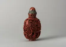 Lacquer snuff bottle, China, Qing dynasty, 1644-1911. Creator: Unknown