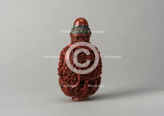 Lacquer snuff bottle, China, Qing dynasty, 1644-1911. Creator: Unknown.