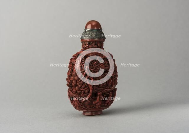 Lacquer snuff bottle, China, Qing dynasty, 1644-1911. Creator: Unknown.