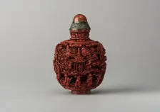 Lacquer snuff bottle, China, Qing dynasty, 1644-1911. Creator: Unknown