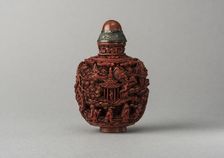 Lacquer snuff bottle, China, Qing dynasty, 1644-1911. Creator: Unknown