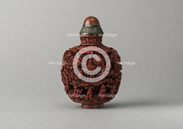 Lacquer snuff bottle, China, Qing dynasty, 1644-1911. Creator: Unknown.