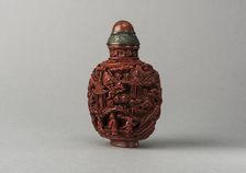 Lacquer snuff bottle, China, Qing dynasty, 1644-1911. Creator: Unknown