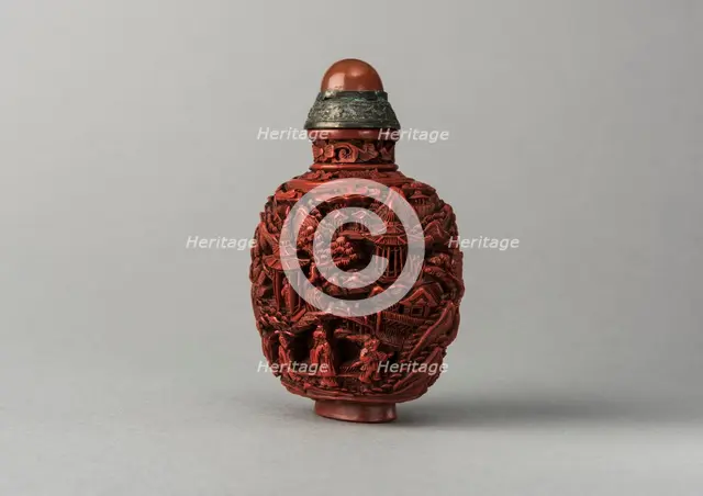 Lacquer snuff bottle, China, Qing dynasty, 1644-1911. Creator: Unknown.