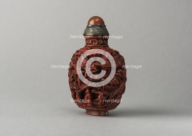 Lacquer snuff bottle, China, Qing dynasty, 1644-1911. Creator: Unknown.