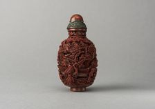 Lacquer snuff bottle, China, Qing dynasty, 1644-1911. Creator: Unknown