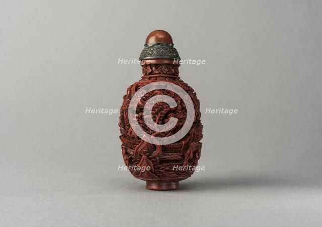 Lacquer snuff bottle, China, Qing dynasty, 1644-1911. Creator: Unknown.