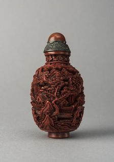 Lacquer snuff bottle, China, Qing dynasty, 1644-1911. Creator: Unknown