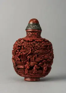 Lacquer snuff bottle, China, Qing dynasty, 1644-1911. Creator: Unknown