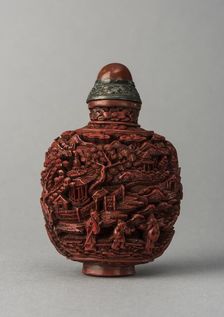 Lacquer snuff bottle, China, Qing dynasty, 1644-1911. Creator: Unknown