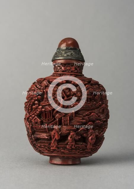 Lacquer snuff bottle, China, Qing dynasty, 1644-1911. Creator: Unknown.