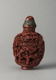 Lacquer snuff bottle, China, Qing dynasty, 1644-1911. Creator: Unknown