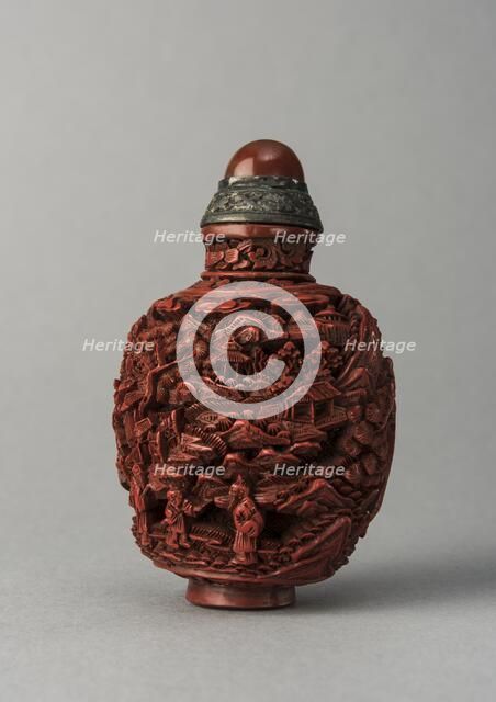 Lacquer snuff bottle, China, Qing dynasty, 1644-1911. Creator: Unknown.