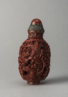 Lacquer snuff bottle, China, Qing dynasty, 1644-1911. Creator: Unknown