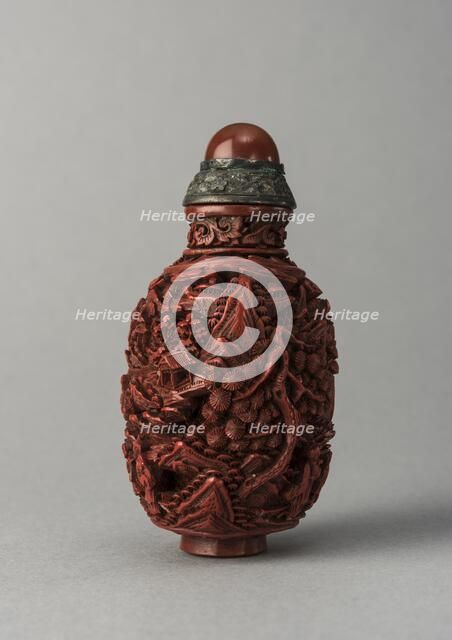 Lacquer snuff bottle, China, Qing dynasty, 1644-1911. Creator: Unknown.