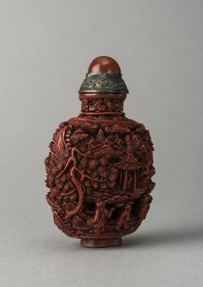 Lacquer snuff bottle, China, Qing dynasty, 1644-1911. Creator: Unknown