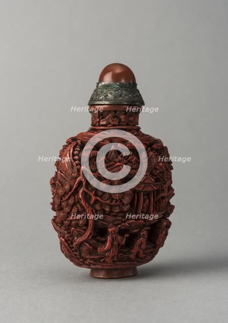 Lacquer snuff bottle, China, Qing dynasty, 1644-1911. Creator: Unknown.