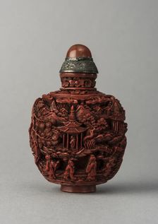 Lacquer snuff bottle, China, Qing dynasty, 1644-1911. Creator: Unknown