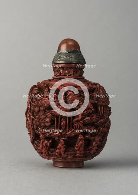 Lacquer snuff bottle, China, Qing dynasty, 1644-1911. Creator: Unknown.