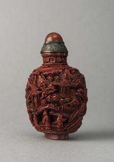 Lacquer snuff bottle, China, Qing dynasty, 1644-1911. Creator: Unknown