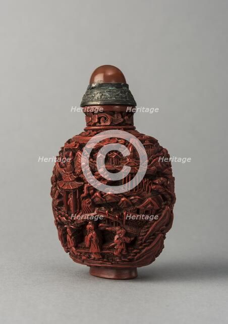 Lacquer snuff bottle, China, Qing dynasty, 1644-1911. Creator: Unknown.