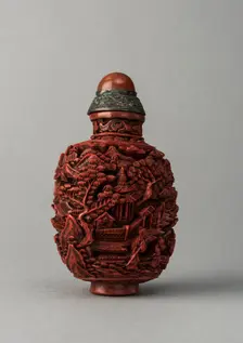 Lacquer snuff bottle, China, Qing dynasty, 1644-1911. Creator: Unknown