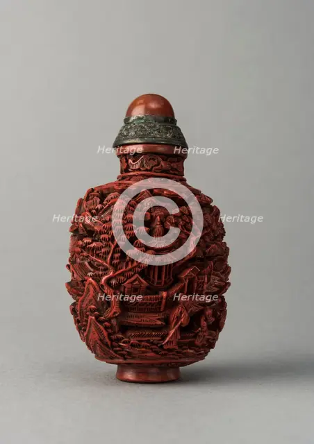 Lacquer snuff bottle, China, Qing dynasty, 1644-1911. Creator: Unknown.
